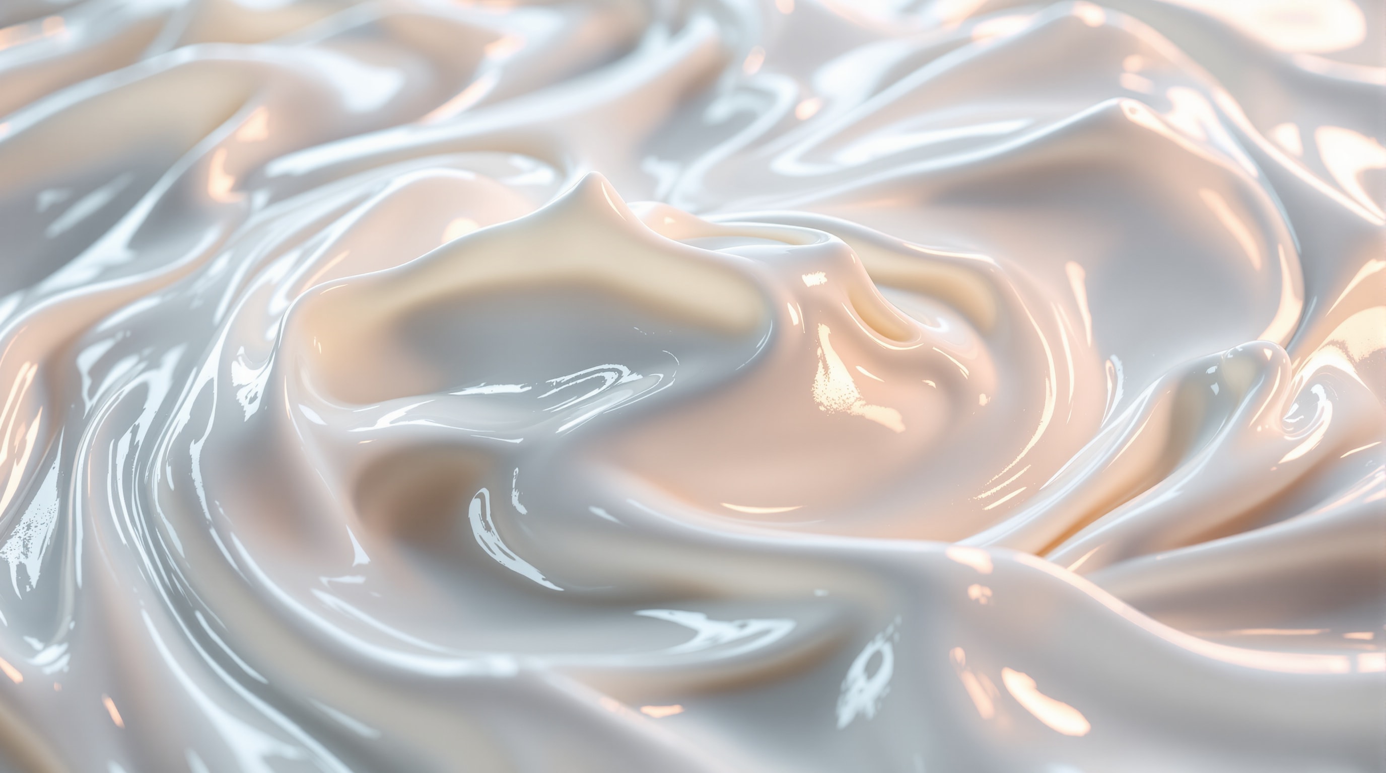 An extreme close-up of the creamy swirled texture of yogurt